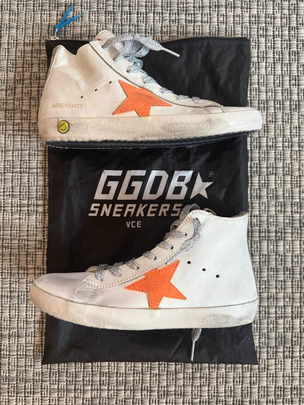 Golden Goose, Sneakers, White and Orange, Size 34